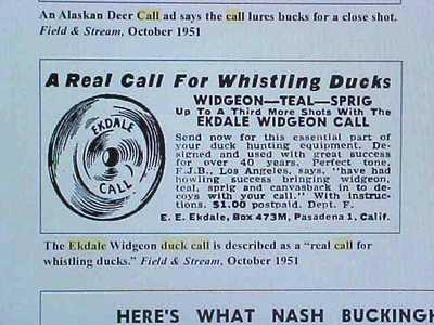 EKDALE Widgeon Duck Call - Pasadena, CA