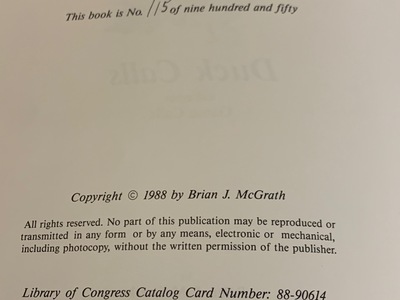 Brian McGrath Duck Call Book
