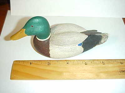 Miniature Hand Carved & Painted Mallard Drake