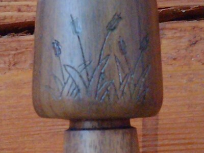 Wooden Duck Call Black Walnut with Wood Burn Graphic 100% Hand Made